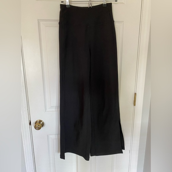 Zella Live In High Waist Rib Wide Leg Black Stretchy Pants - Picture 2 of 12